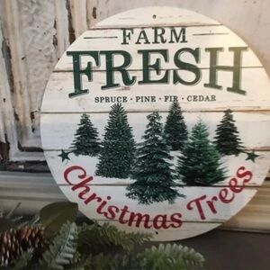 Christmas Trees Sign - Green and Red